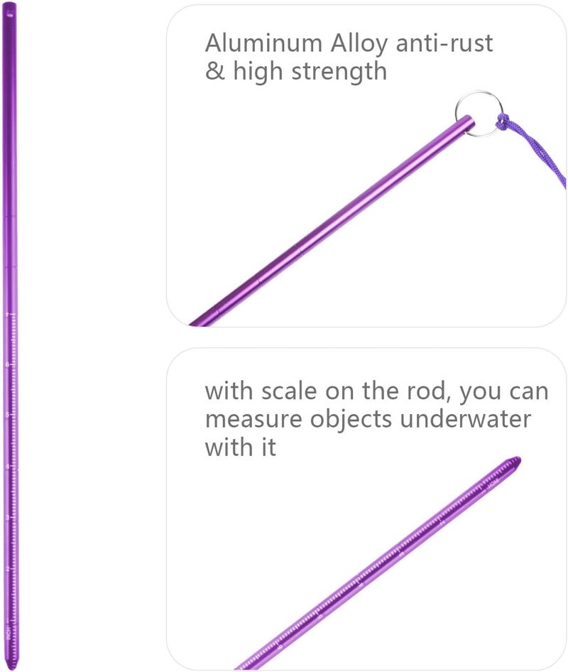 ORCATORCH Scuba Diving Pointer 13 inchs Aluminum Alloy Lobster Tickle Pointer Underwater Shaker Noise Maker Dive Stick Rod with Lanyard Multifunctional Scuba Diving Accessories - Image 2